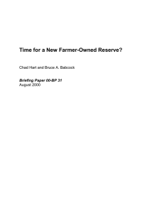 Time for a New Farmer-Owned Reserve?  August 2000