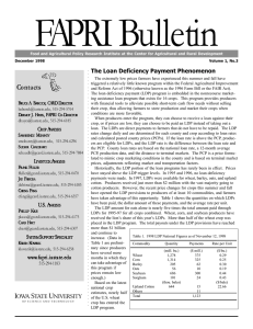 FAPRI Bulletin The Loan Deficiency Payment Phenomenon
