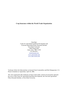 Crop Insurance within the World Trade Organization
