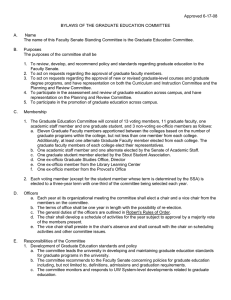 Approved 6-17-08  BYLAWS OF THE GRADUATE EDUCATION COMMITTEE A.