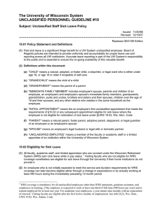 The University of Wisconsin System UNCLASSIFIED PERSONNEL GUIDELINE #10