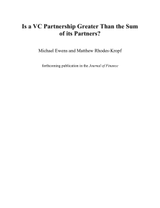 Is a VC Partnership Greater Than the Sum of its Partners?