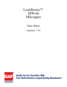 LeakBuster™ MWeld MScupper Data Sheet