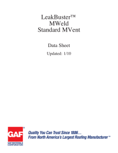 LeakBuster™ MWeld Standard MVent Data Sheet