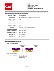 GAF Safety Data Sheet SDS # 2063A SDS Date: December 2014