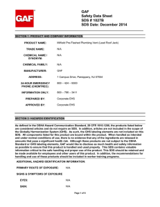 GAF Safety Data Sheet SDS # 1027B SDS Date: December 2014