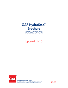 GAF HydroStop  Brochure (COMCO103)