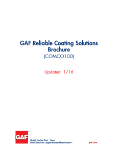 GAF Reliable Coating Solutions Brochure (COMCO100) Updated: 1/16