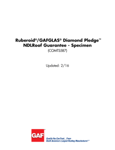 Ruberoid /GAFGLAS Diamond Pledge