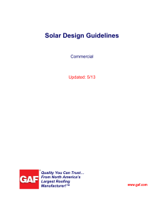 Solar Design Guidelines Updated: 5/13 Commercial