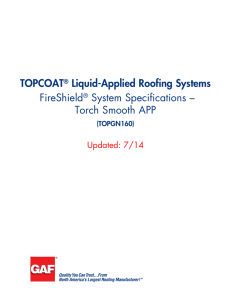 TOPCOAT Liquid-Applied Roofing Systems FireShield System Specifications –