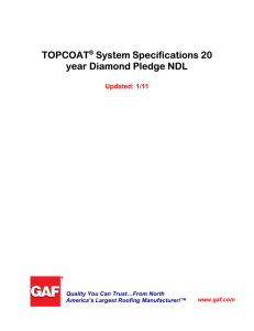 TOPCOAT System Specifications 20 year Diamond Pledge NDL