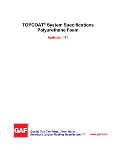 TOPCOAT System Specifications Polyurethane Foam