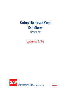 Cobra Exhaust Vent Sell Sheet Updated: 3/16