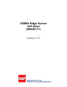 COBRA Ridge Runner Sell Sheet (RESCB171) Updated: 5/15