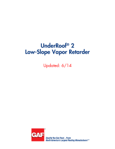 UnderRoof 2 Low-Slope Vapor Retarder