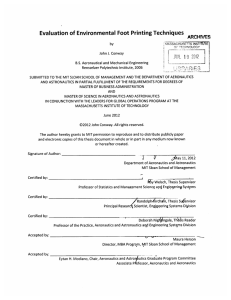 Evaluation  of Environmental  Foot Printing Techniques  ARCHWVS