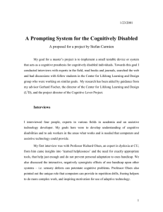 A Prompting System for the Cognitively Disabled