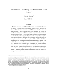 Concentrated Ownership and Equilibrium Asset Prices ∗ Valentin Haddad