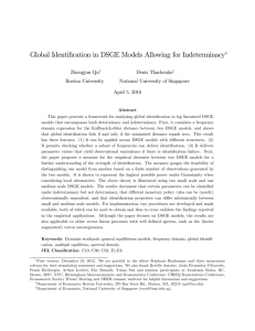 Global Identi…cation in DSGE Models Allowing for Indeterminacy Zhongjun Qu Denis Tkachenko