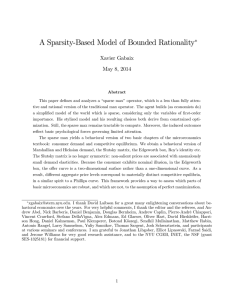 A Sparsity-Based Model of Bounded Rationality ∗ Xavier Gabaix May 8, 2014