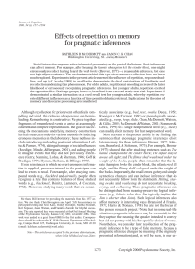 Effects of repetition on memory for pragmatic inferences