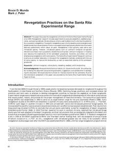 Revegetation Practices on the Santa Rita Experimental Range Bruce D. Munda