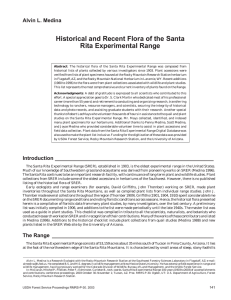 Historical and Recent Flora of the Santa Rita Experimental Range