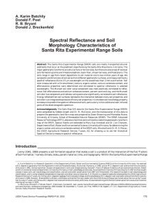 Spectral Reflectance and Soil Morphology Characteristics of Santa Rita Experimental Range Soils