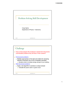 Challenge Problem-Solving Skill Development 11/26/2008
