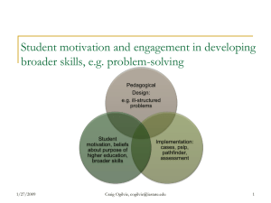 Student motivation and engagement in developing broader skills, e.g. problem-solving