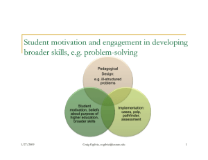 Student motivation and engagement in developing b d kill