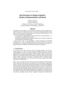 New Directions in Design Cognition: Studies of Representation and Recall