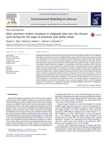 Foliar moisture content variations in lodgepole pine over the diurnal