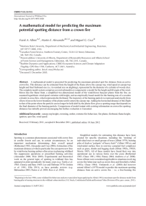 A mathematical model for predicting the maximum Frank A. Albini