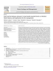 Fuels and ﬁre behavior dynamics in bark beetle-attacked forests in... North America and implications for ﬁre management