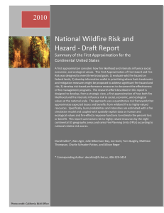 National Wildfire Risk and Hazard - Draft Report 2010