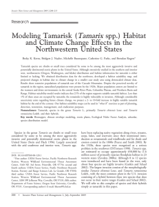 Tamarix Modeling Tamarisk ( spp.) Habitat and Climate Change Effects in the