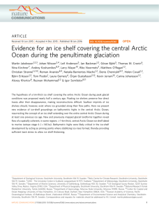 Evidence for an ice shelf covering the central Arctic ARTICLE