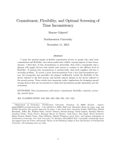 Commitment, Flexibility, and Optimal Screening of Time Inconsistency Simone Galperti Northwestern University