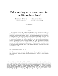 Price setting with menu cost for multi-product firms ∗ Fernando Alvarez