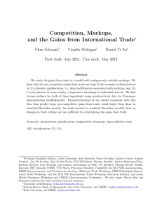 Competition, Markups, and the Gains from International Trade ∗ Chris Edmond