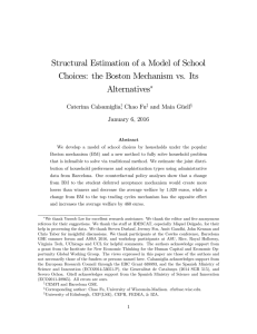 Structural Estimation of a Model of School Alternatives Caterina Calsamiglia