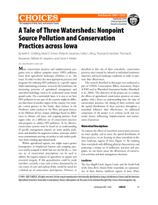 CHOICES A Tale of Three Watersheds: Nonpoint Source Pollution and Conservation