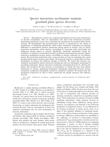 Species interaction mechanisms maintain grassland plant species diversity F I. I