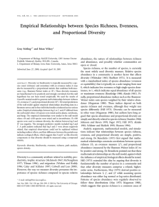 Empirical Relationships between Species Richness, Evenness, and Proportional Diversity Gray Stirling