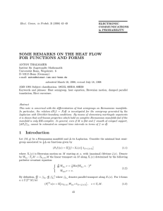 SOME REMARKS ON THE HEAT FLOW FOR FUNCTIONS AND FORMS