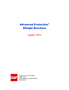 Advanced Protection  Shingle Brochure Updated: 1/2013