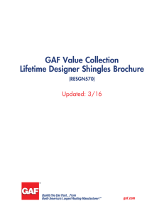 GAF Value Collection Lifetime Designer Shingles Brochure Updated: 3/16 (RESGN570)