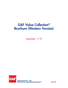 GAF Value Collection Brochure (Western Version) Updated: 1/15
